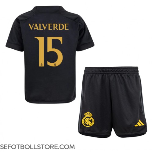 Real Madrid Federico Valverde #15 Replika babykläder Tredjeställ Barn 2023-24 Kortärmad (+ korta byxor)